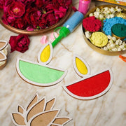DIY Diya Pattern Rangoli Design Stencil 4