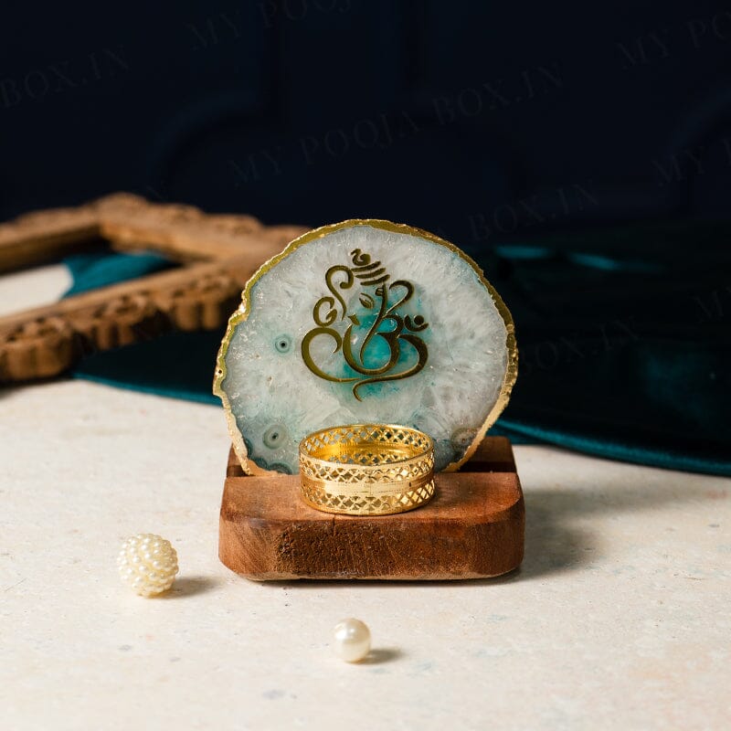 White Agate Candle Holder for Home / Car