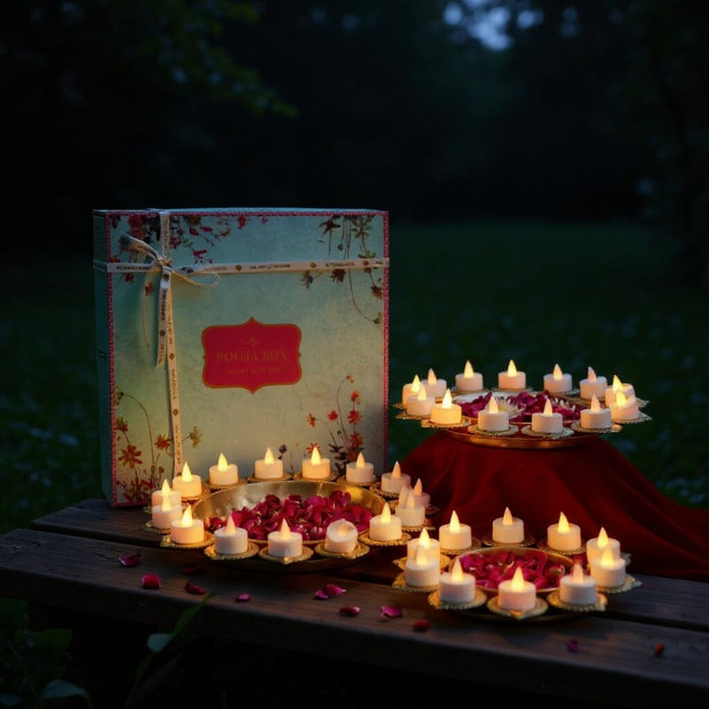 Aesthetic Floral Urli With Diya Gift Box