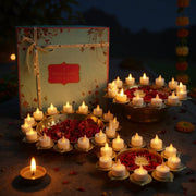Aesthetic Floral Urli With Diya Gift Box