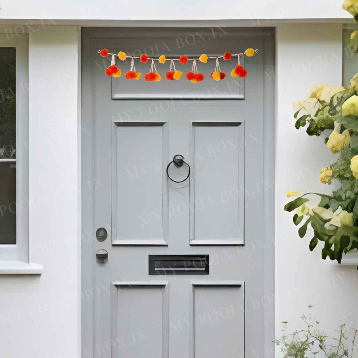 Handmade Pompom Bandanwar Door Hanging