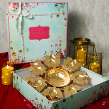 Astounding Lotus Diya Urli Gift Box