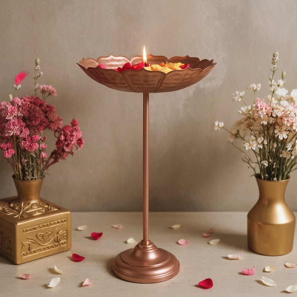 Stunning Rose Gold Urli with Stand