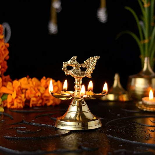 Handcrafted Brass Peacock Diya
