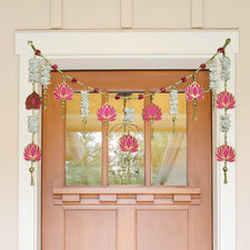 Pink Lotus Grace Door Hanging Toran/ Bandhanwar