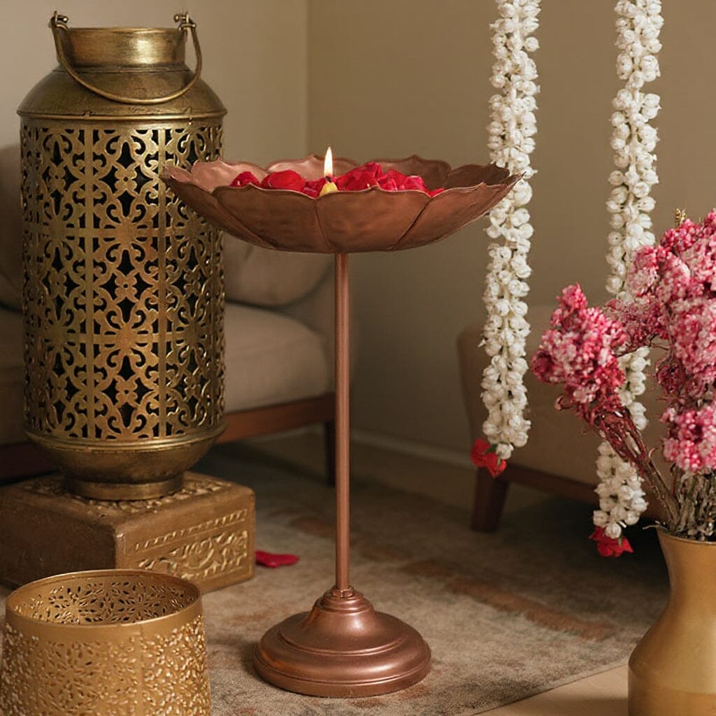 Stunning Rose Gold Urli with Stand