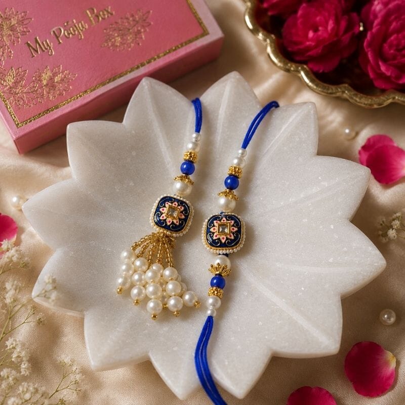 Luxurious Pearl Tassel Bhaiya Bhabhi Rakhi
