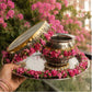 Pink Camellias Flower Karwa Chauth Thali Set