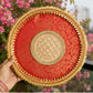 Bright Orange Gota Karwa Chauth Thali Set