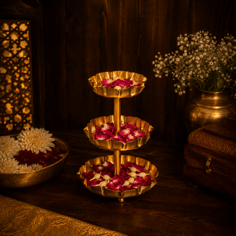 Elegant Gold Three-Tier With Urli