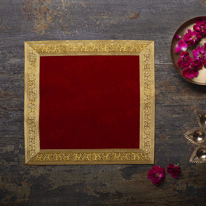 40x40 Designer Velvet Pooja Aasan