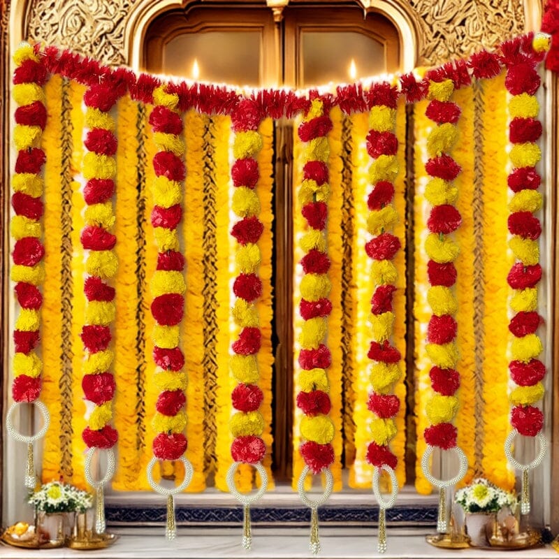 Incredible Floral Red Yellow Backdrop Decoration