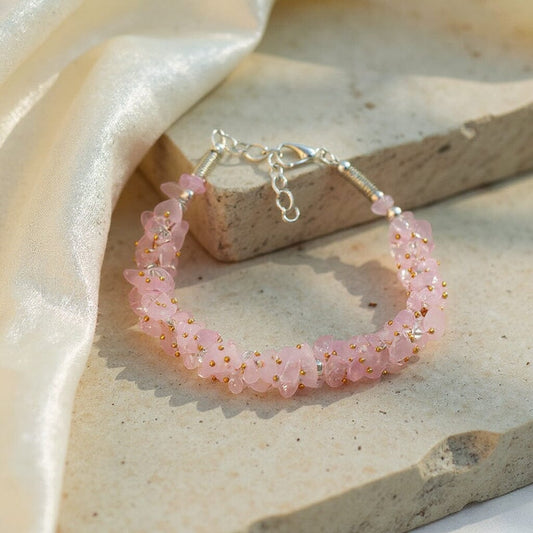 Rose Quartz Crystal Healing Bracelet For Self Esteem & Self Love
