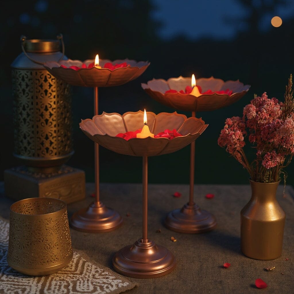 Stunning Rose Gold Urli with Stand