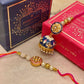 Meenakari Navy Blue Bhaiya Bhabhi Rakhi Set