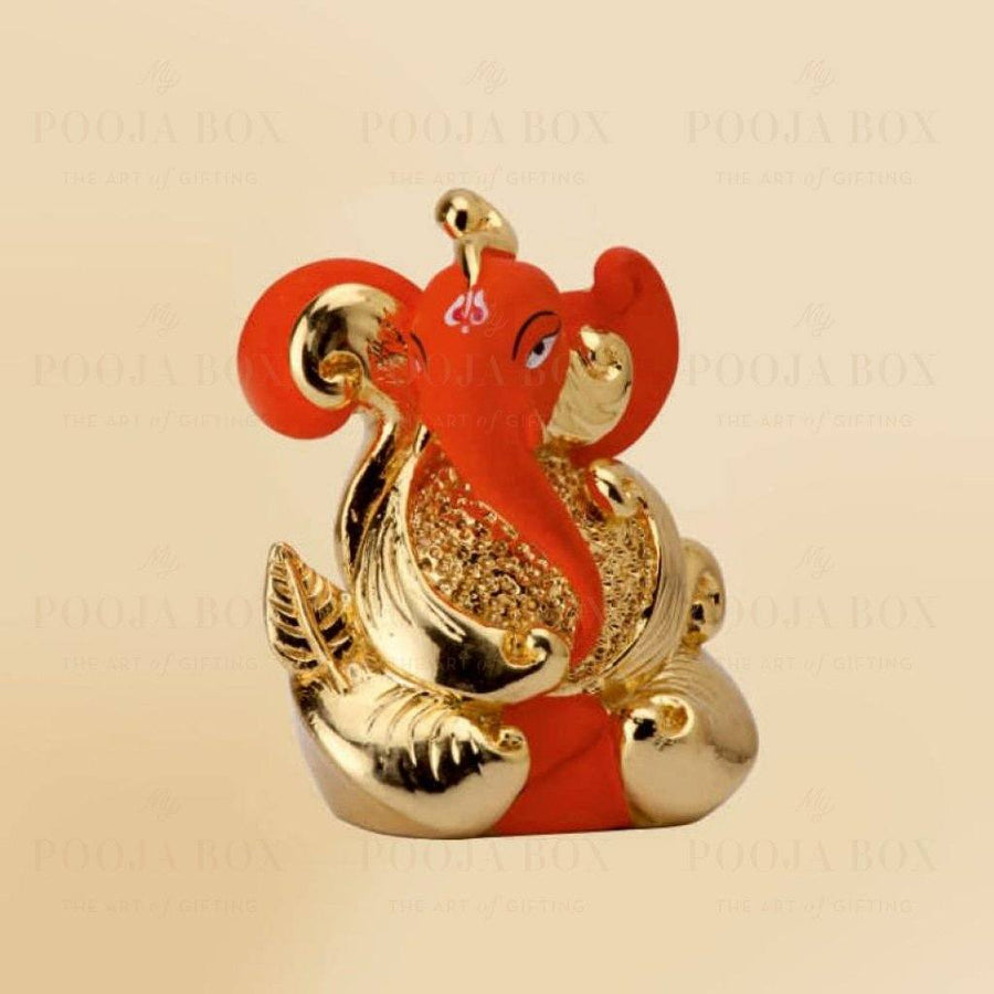 24 K Gold Foil Leaf Finish Ganesha Idol
