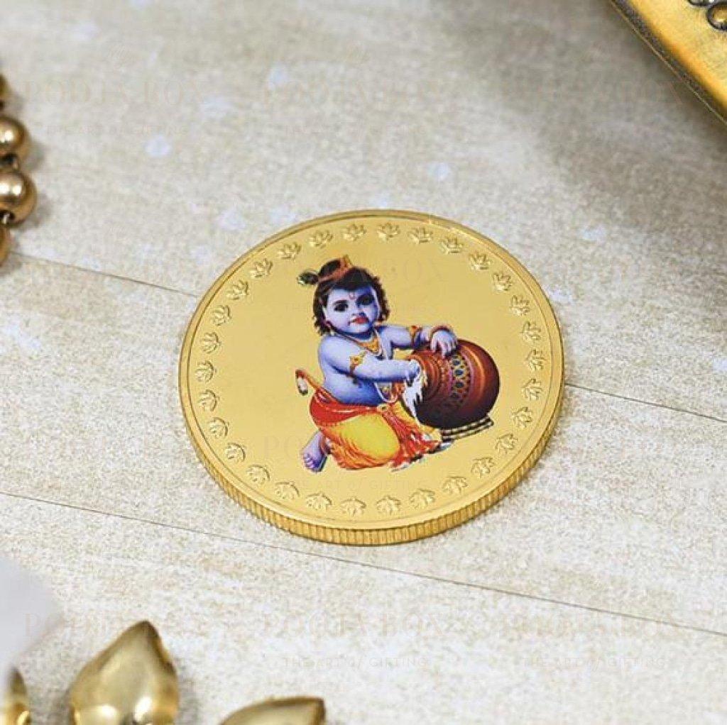24K Gold Foil Bal Gopal Coin & Bar