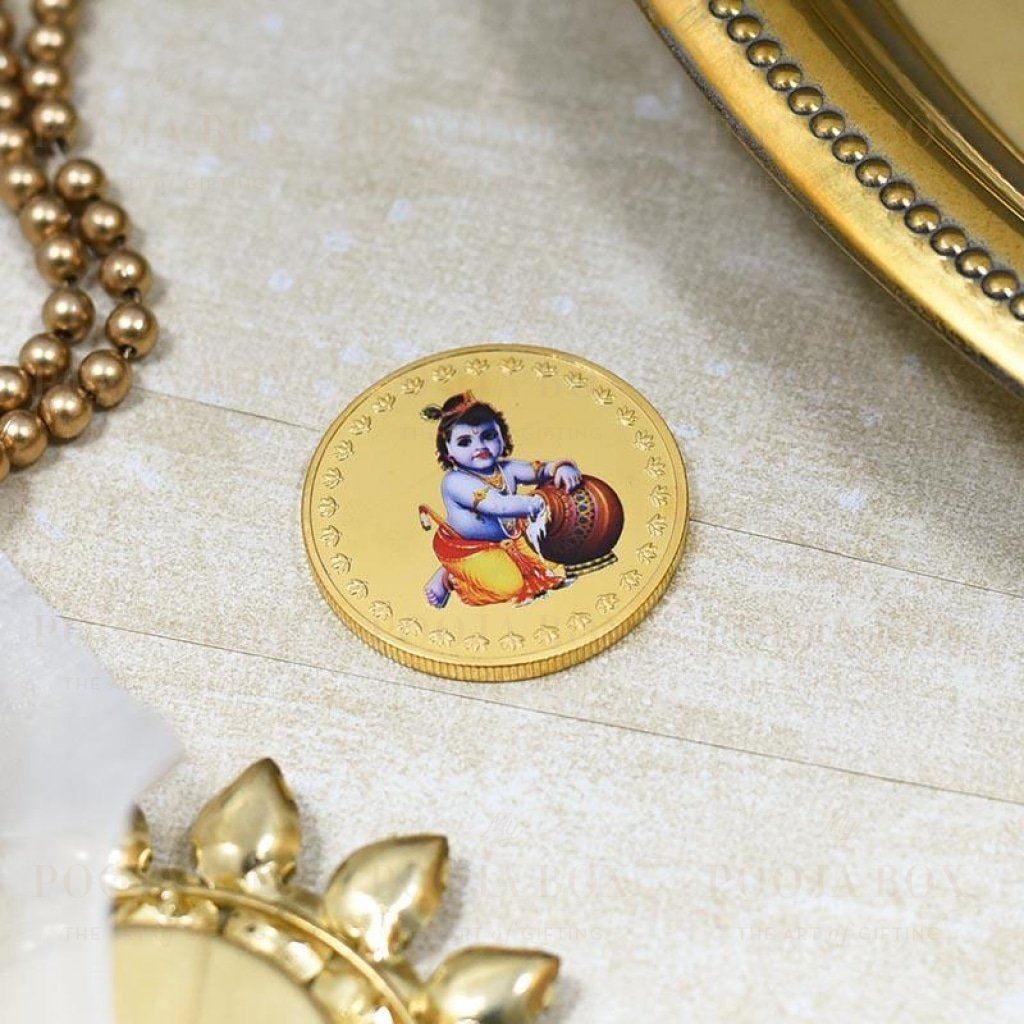 24K Gold Foil Bal Gopal Coin & Bar