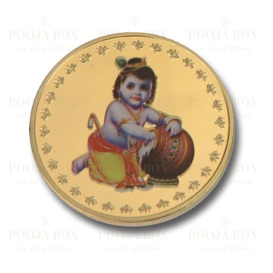 24K Gold Foil Bal Gopal Coin & Bar