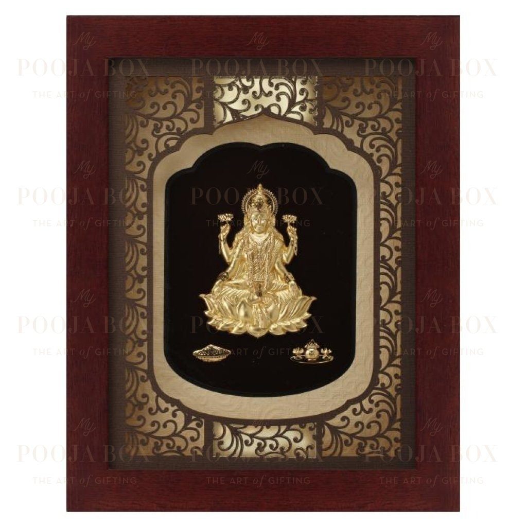 24K Gold Foil Big Laxmi Elite Frame Framed Paintings