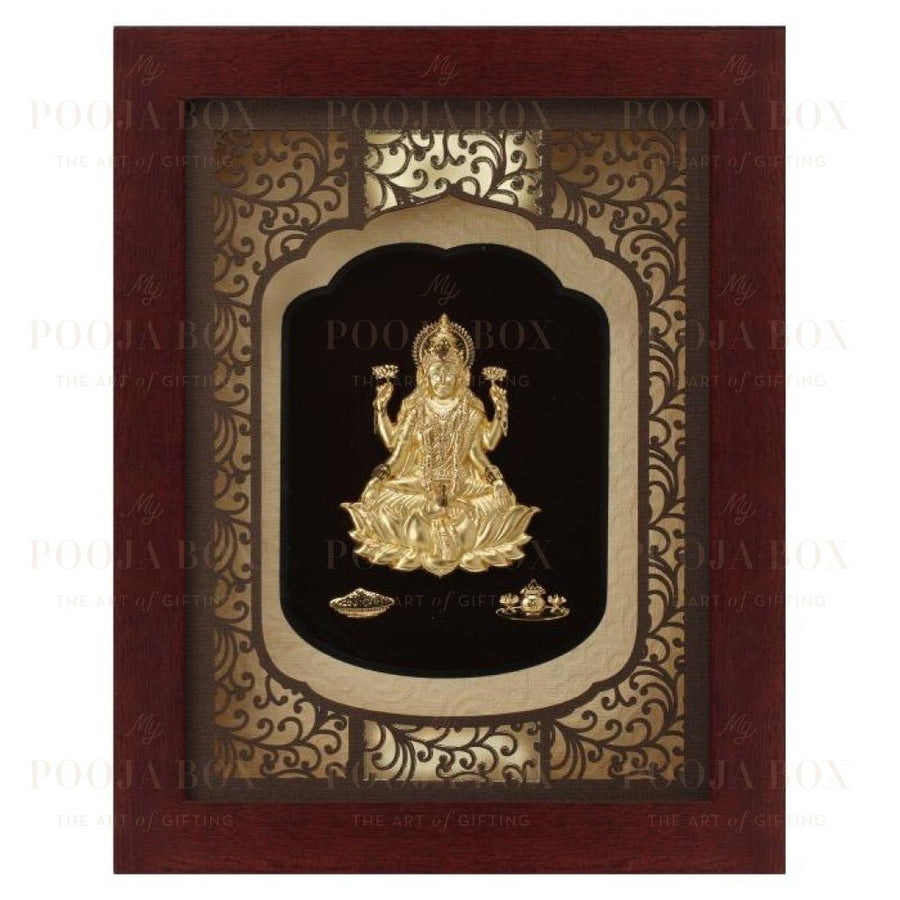 24K Gold Foil Big Laxmi Elite Frame Framed Paintings