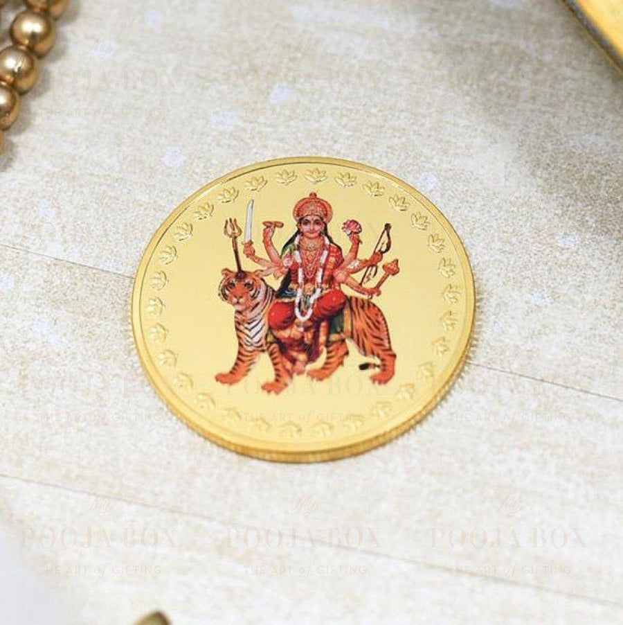 24K Gold Foil Durga Maa Coin & Bar