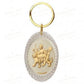 24K Gold Foil Durga Maa Oval Keychain Keychain
