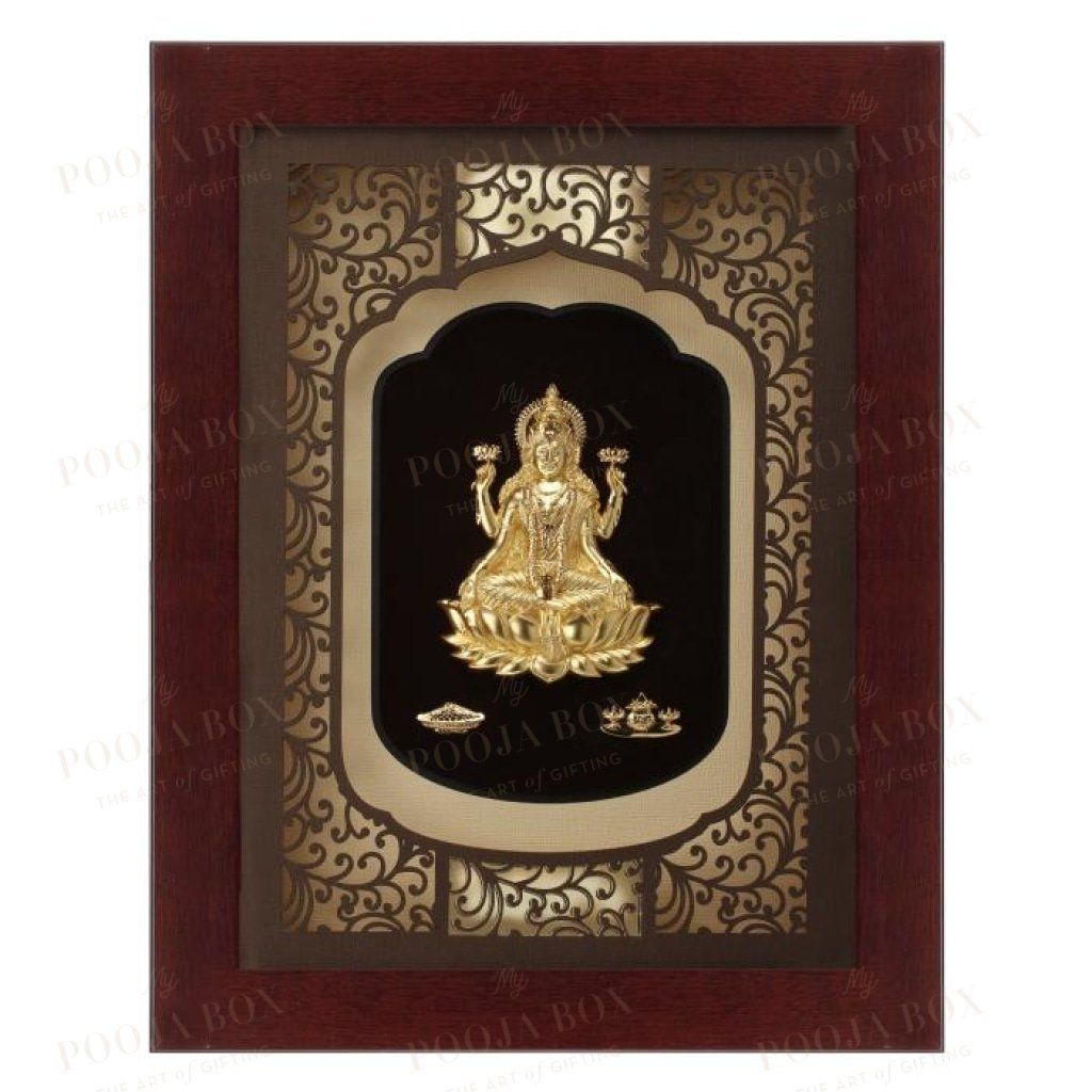 24K Gold Foil Large Laxmi Elite Frame Framed Paintings