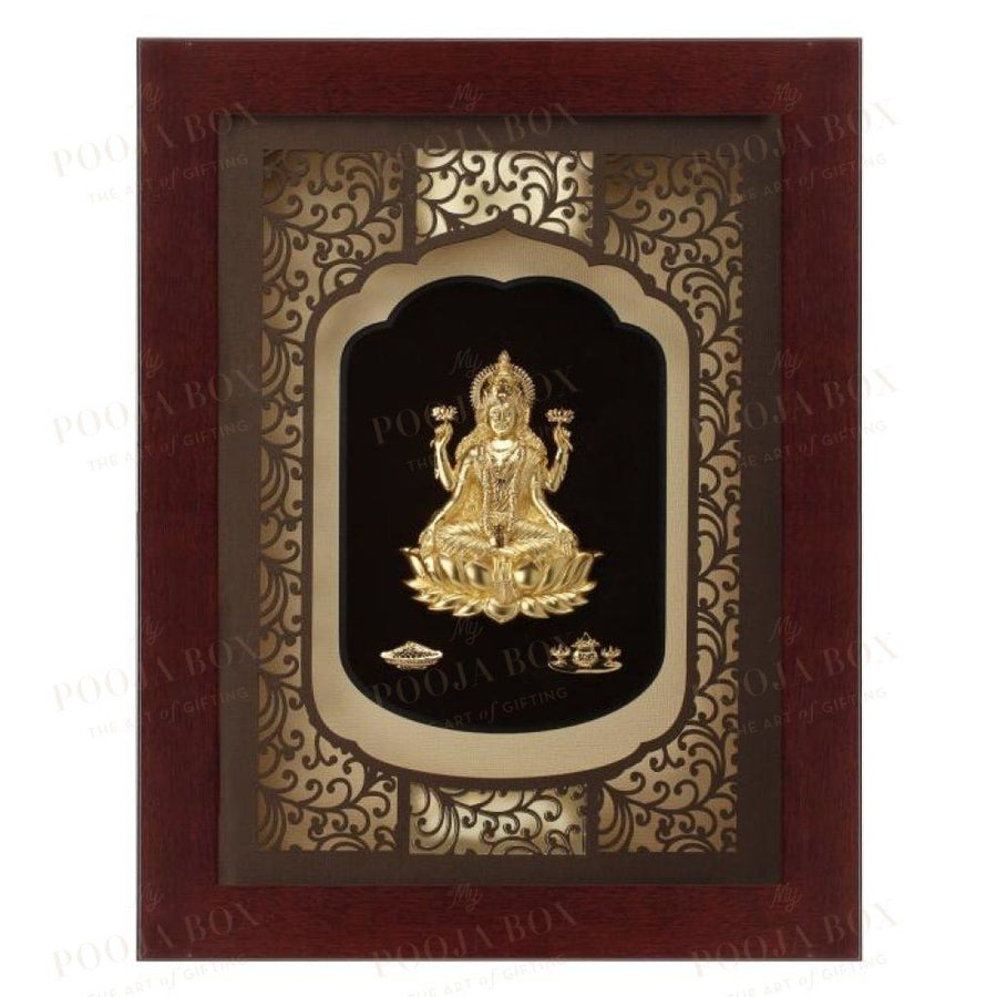 24K Gold Foil Large Laxmi Elite Frame Framed Paintings