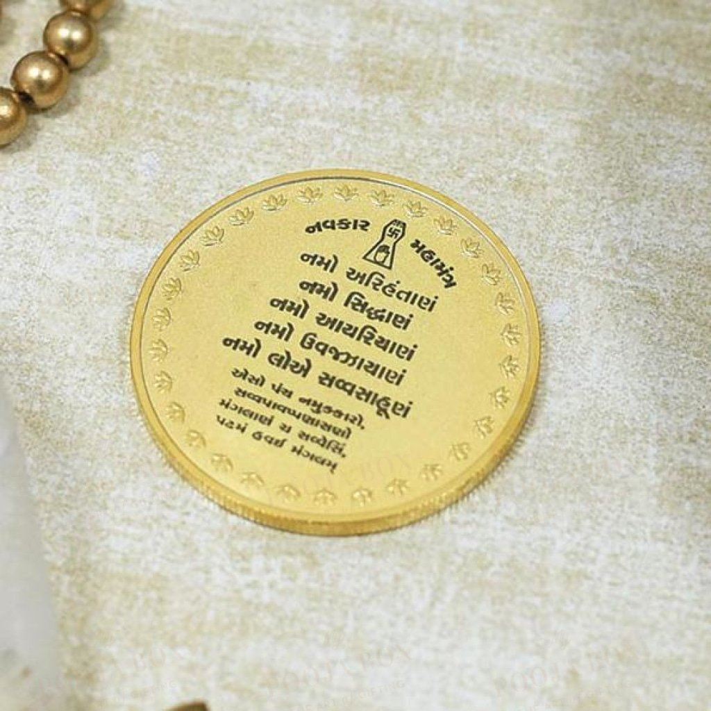 24K Gold Foil Navakar Mantra Coin & Bar