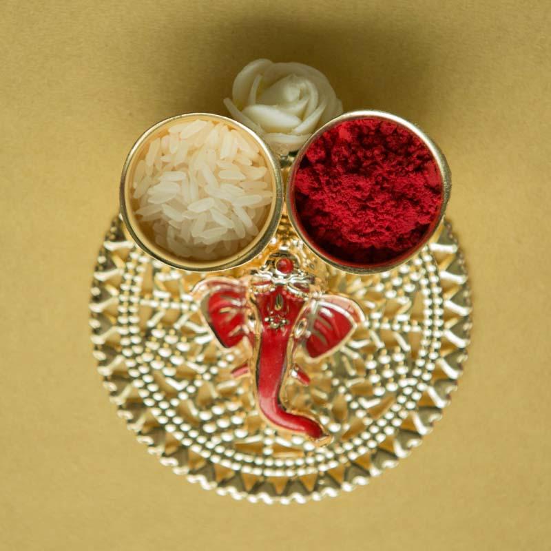 Ganesha Roli Akshat Platter