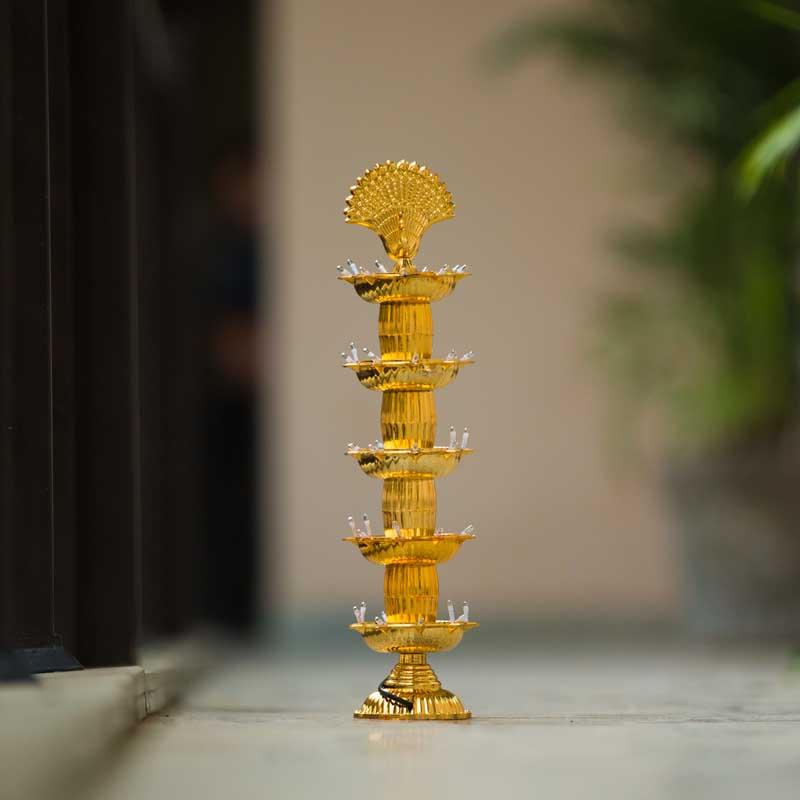 Traditional Peacock Style LED Diya