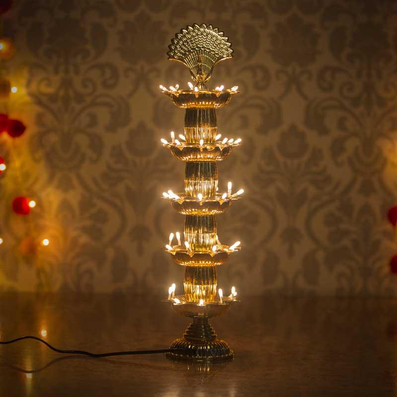 Traditional Peacock Style LED Diya