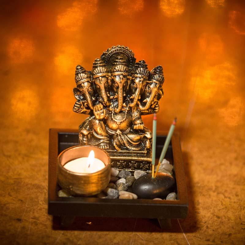 Antique Panchmukhi Ganesha T-Light Holder Showpiece