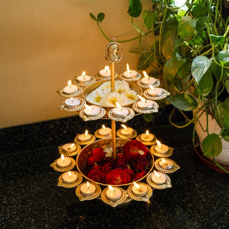 Exquisite Layer Deep Diya Urli Stand