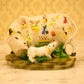 Heavenly White Polyresin Kamdhenu Cow with Calf