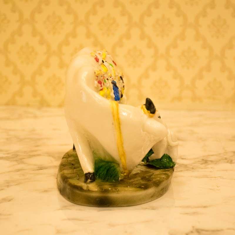 Heavenly White Polyresin Kamdhenu Cow with Calf