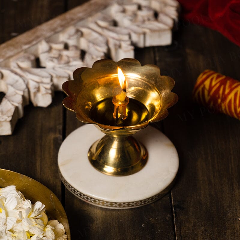 Brass Floral Diya