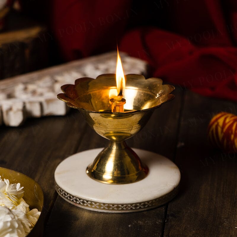 Brass Floral Diya