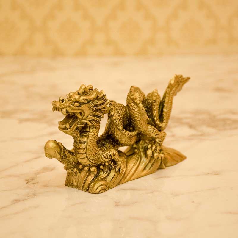 Feng Shui Golden Dragon Grasping Ball for Power and Success