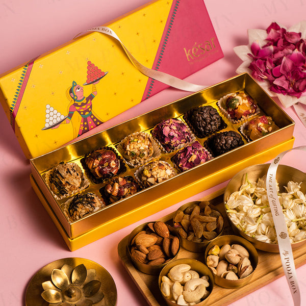 Assorted Gourmet Ladoo Sweets Box 12PC 300Gm