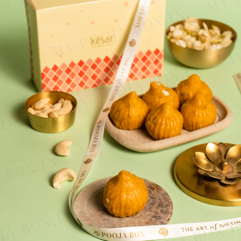 Kaju-Mango Modak 6PC Sweet Box for Ganesh Chaturthi