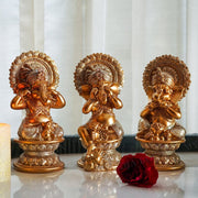 Three Wise Ganeshas | Speak, See and Hear No Evil (Set of 3)