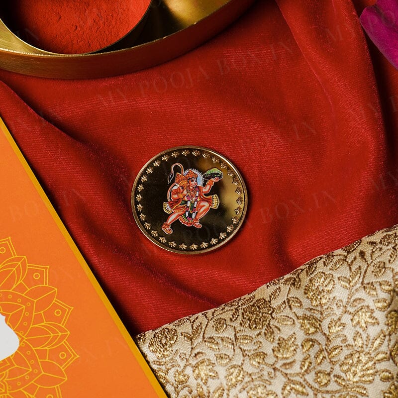 24K Gold Foil Hanumanji Coin & Bar