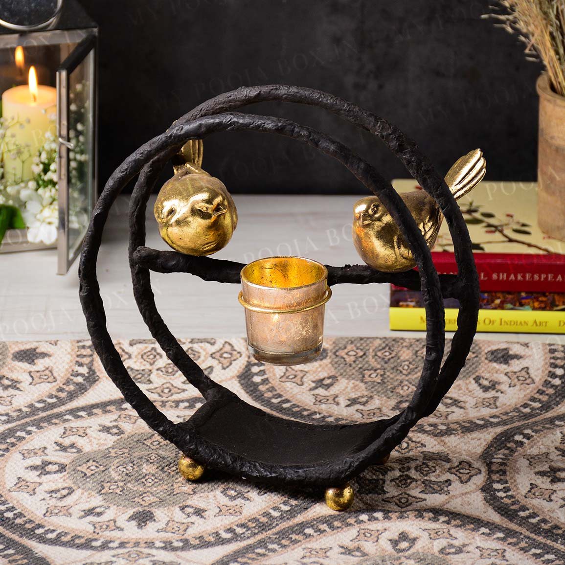Decorative Bird Round T-light Holder