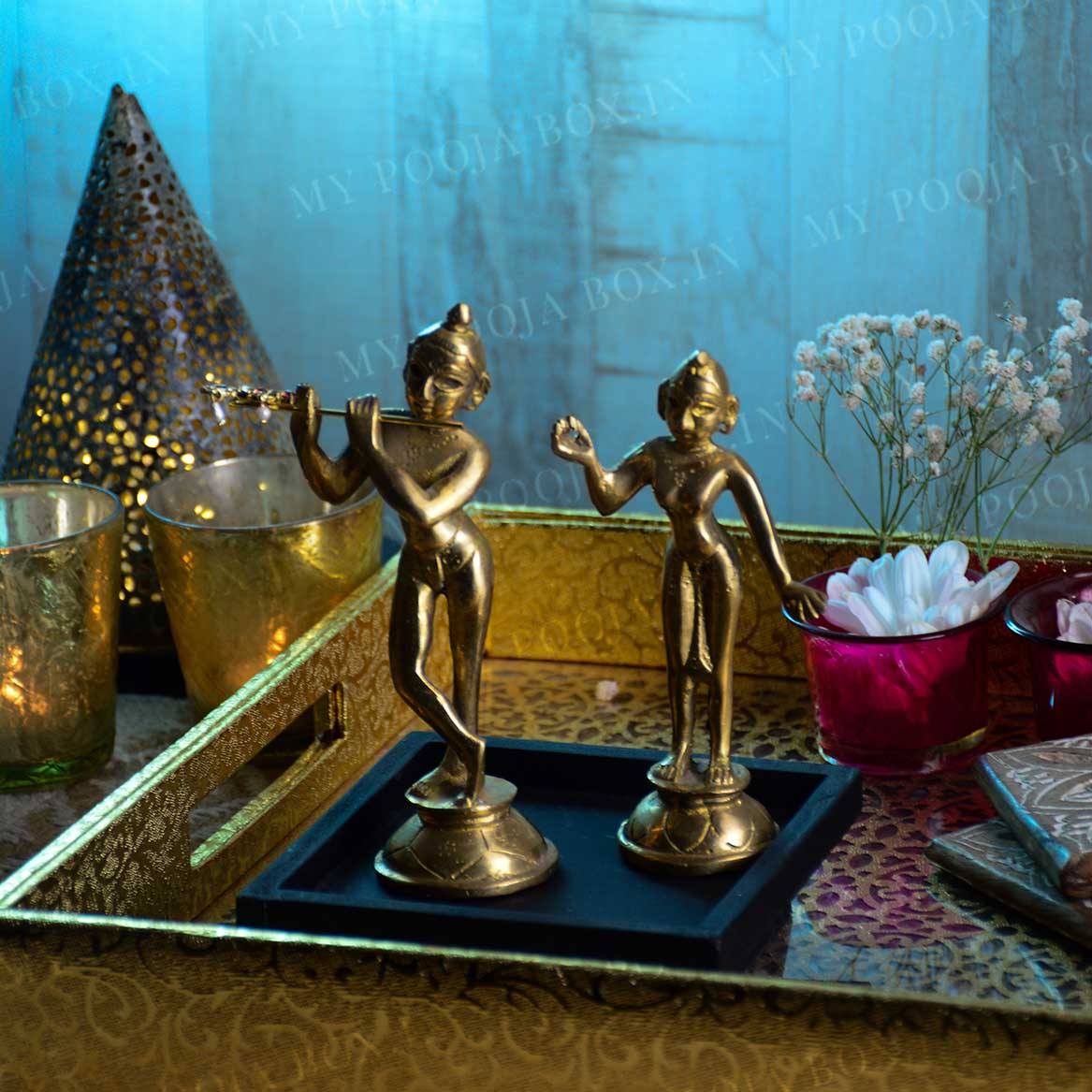 Handcrafted Brass Radha Krishna Idol/Murti