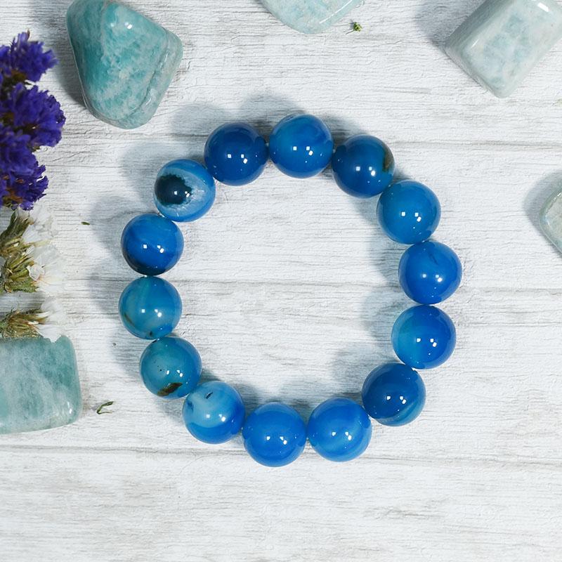Blue Gemstone Onyx Strength of Mind Band/ Bracelet