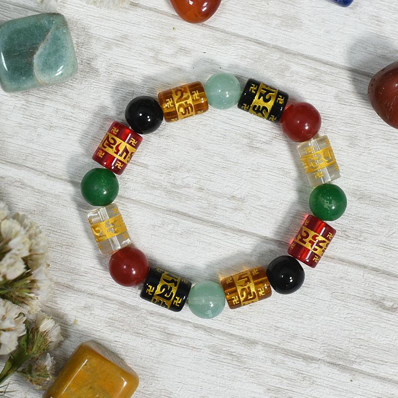 Om Mani Padme Hum Roll Bead Bracelet | Good Luck & Peace