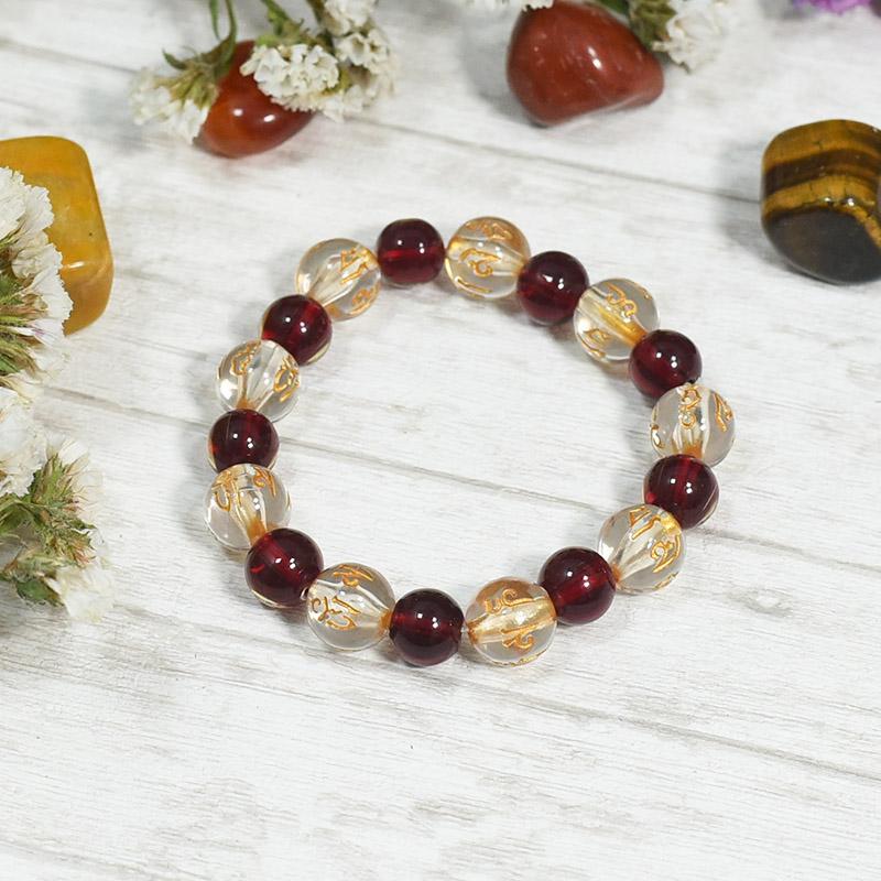 Om Mani Padme Hum Tibetan Holy Mantra Gemstone Bracelet