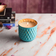 Metallic Honeycomb Glass Candle